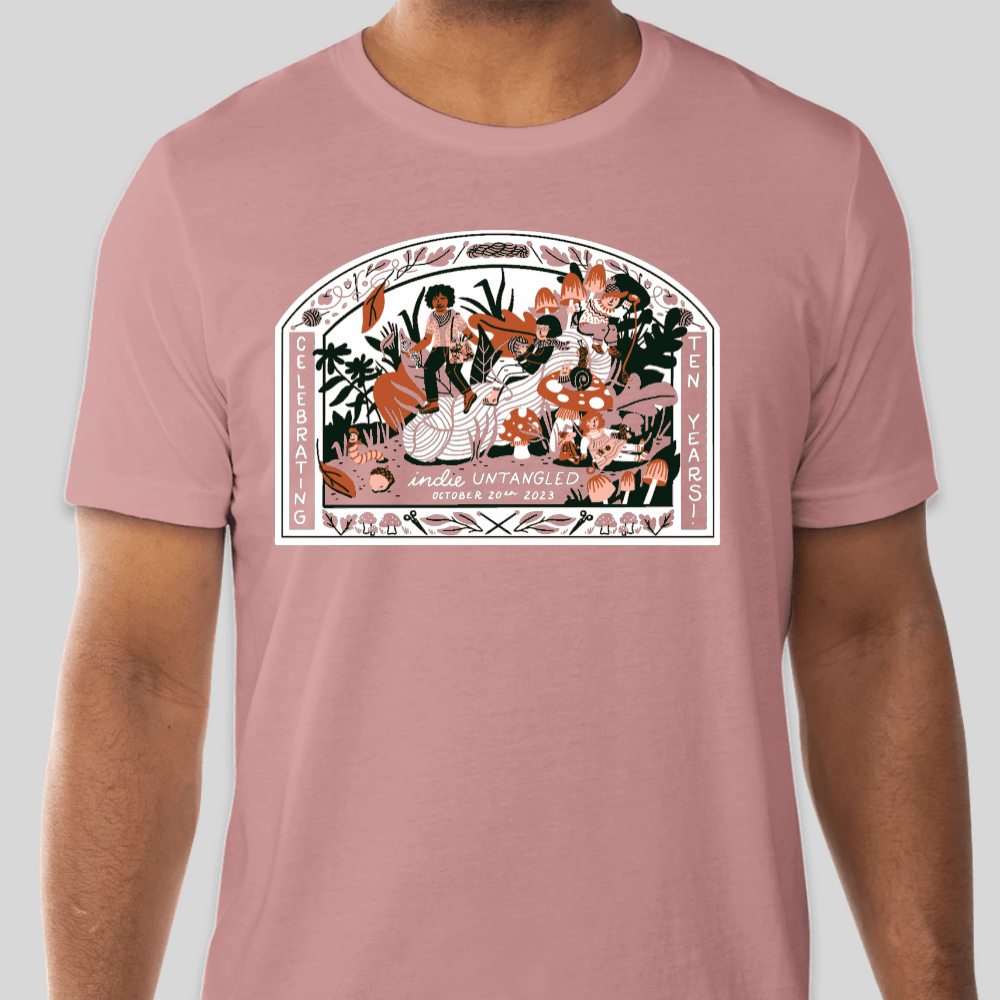 Indie Untangled 10th Anniversary T-shirt - Mauve Unisex - Preorder