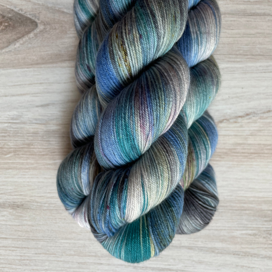 Blue and green yarn.