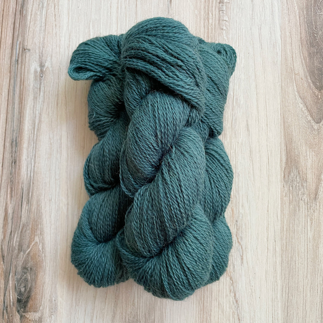 Teal green yarn.