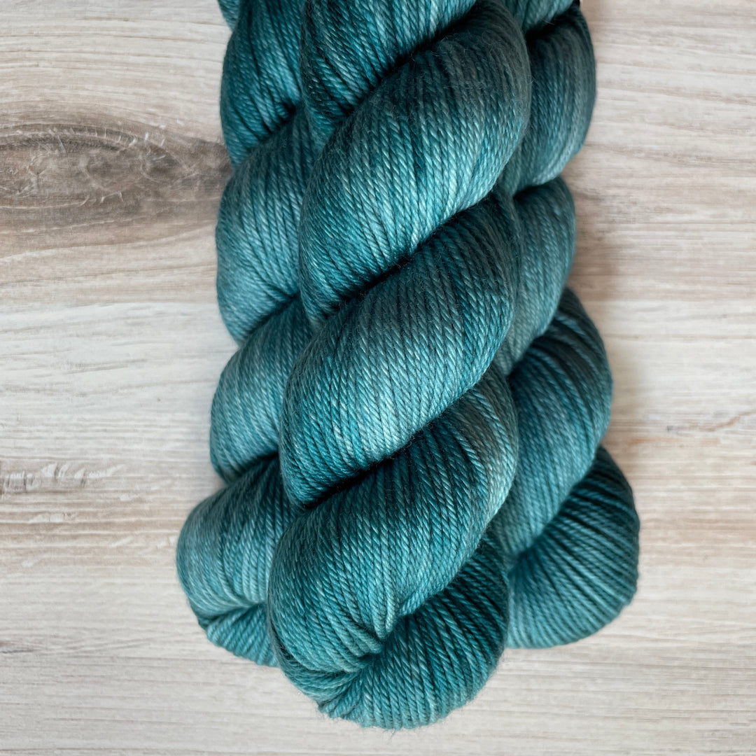 Teal yarn.