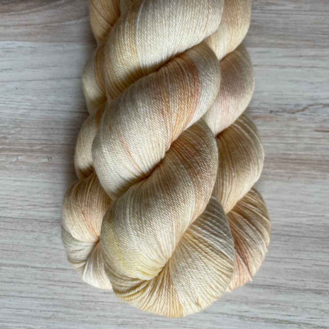 Cream colored yarn.