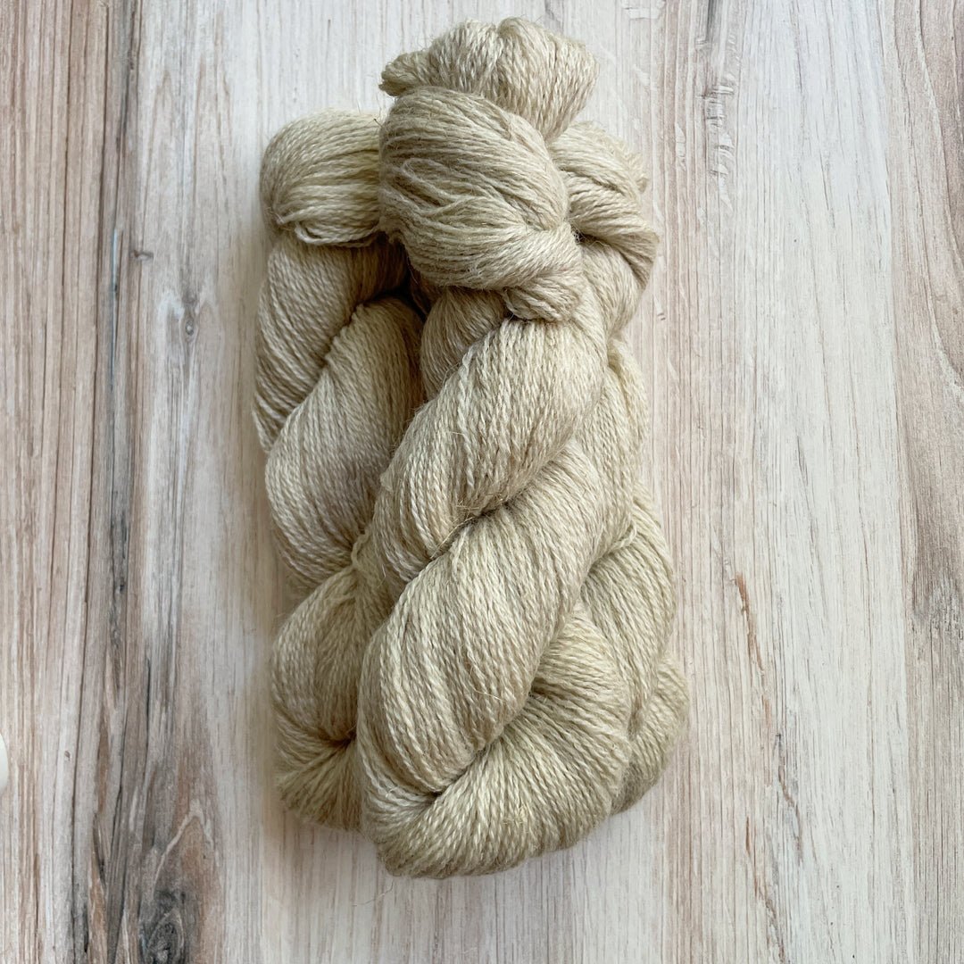 Cream colored yarn.