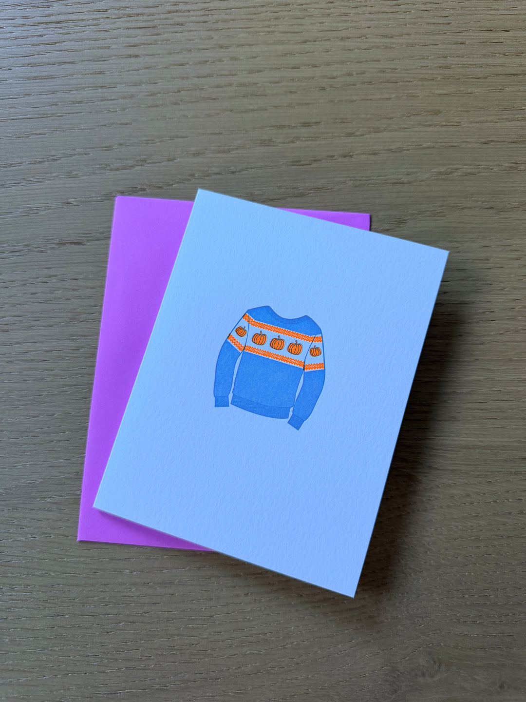 Pumpkin Sweater Greeting Card