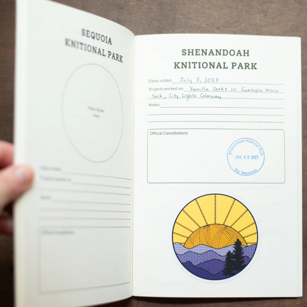 Knitional Parks Passport Book