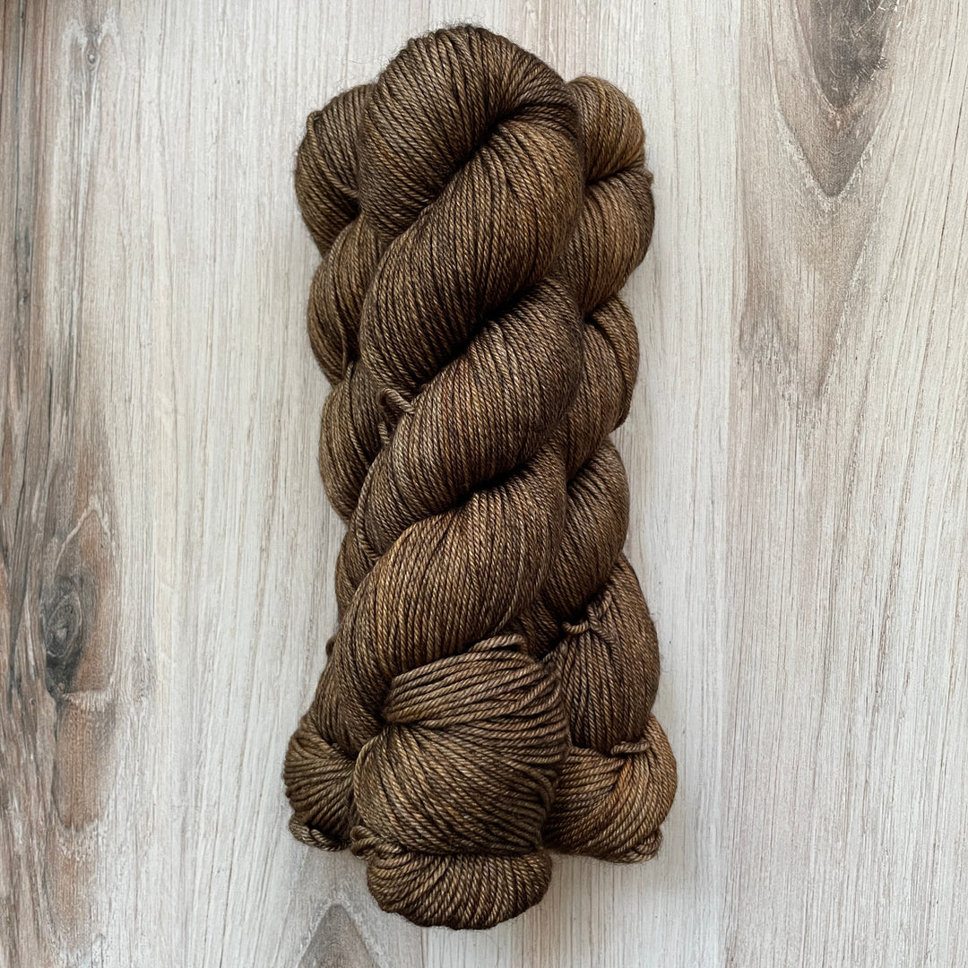 Brown yarn.
