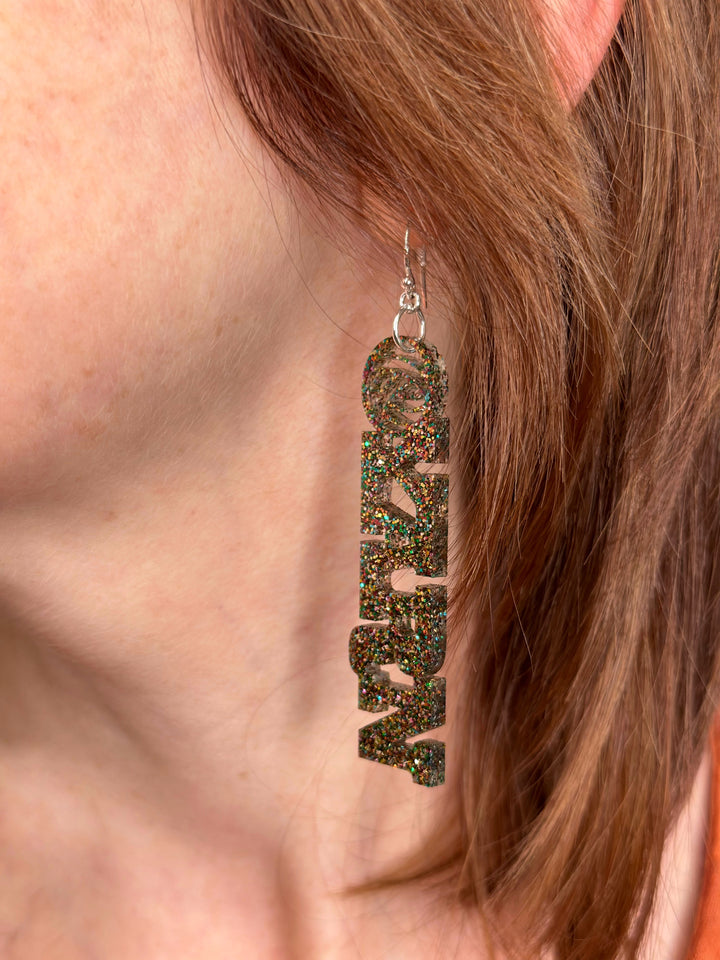 Indie Untangled Yarn Dangle Earrings - Turquoise Opaque