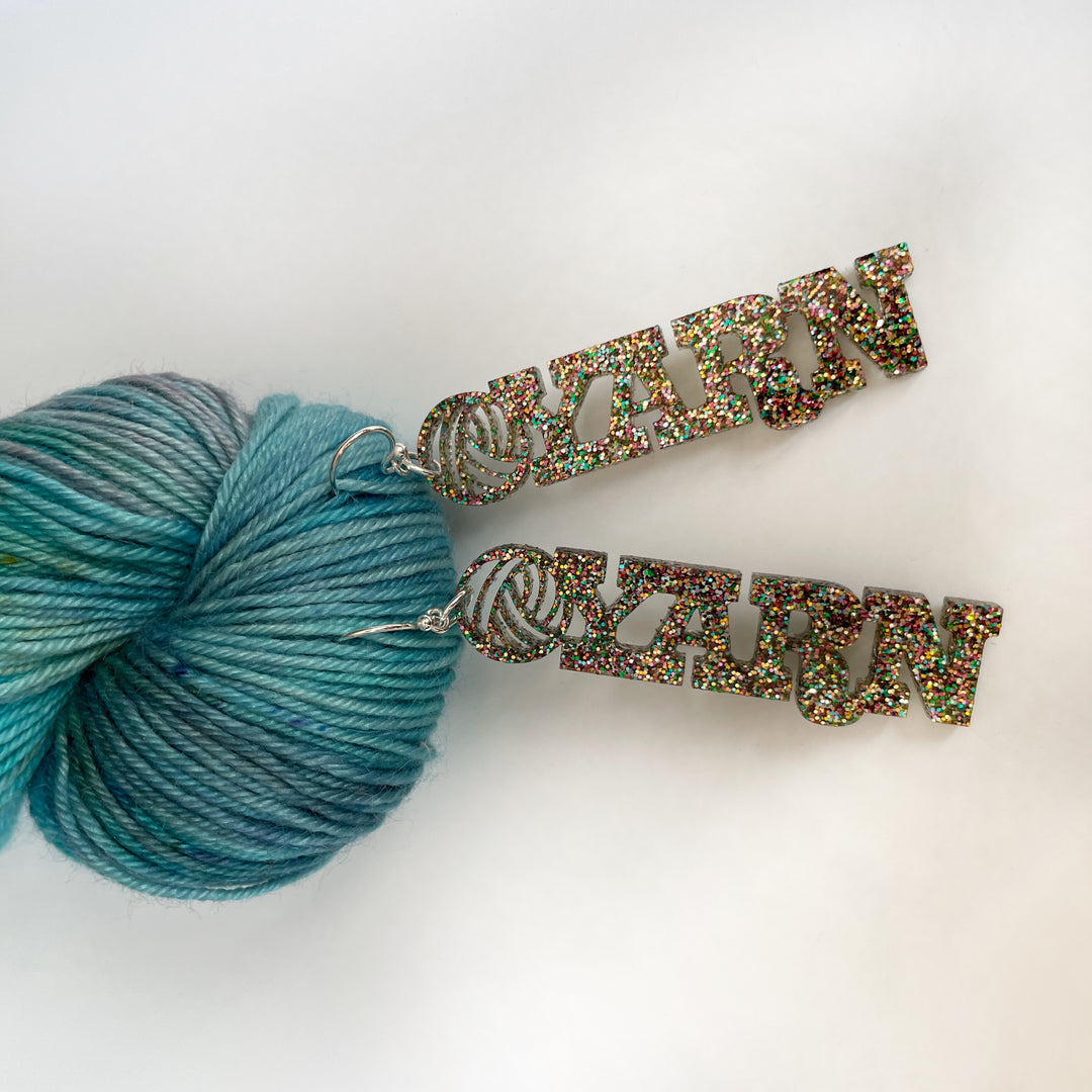 Indie Untangled Yarn Dangle Earrings - Confetti Glitter