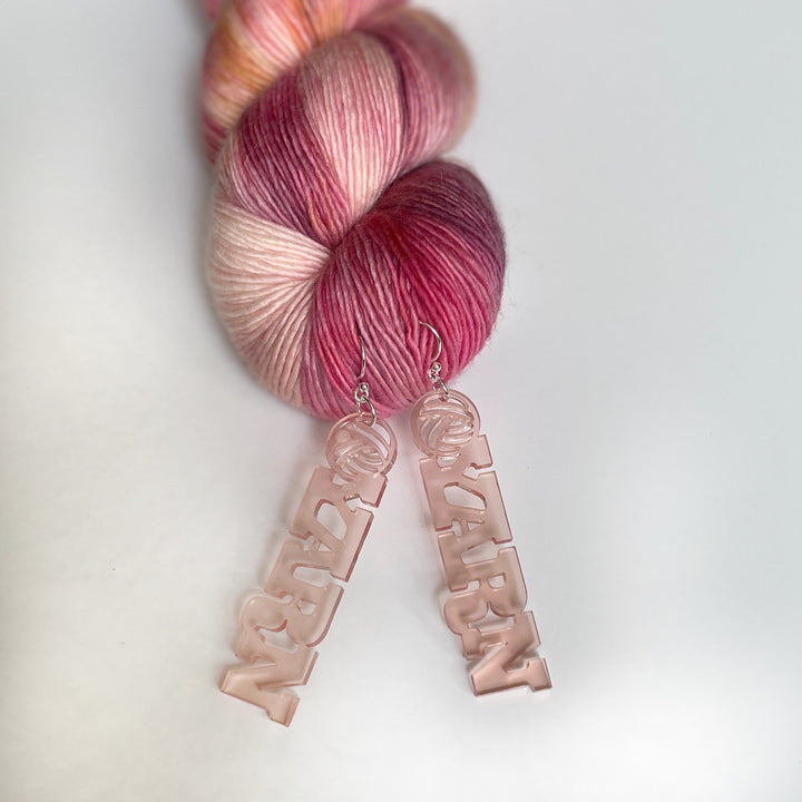 Indie Untangled Yarn Dangle Earrings - Rose Gold Transparent