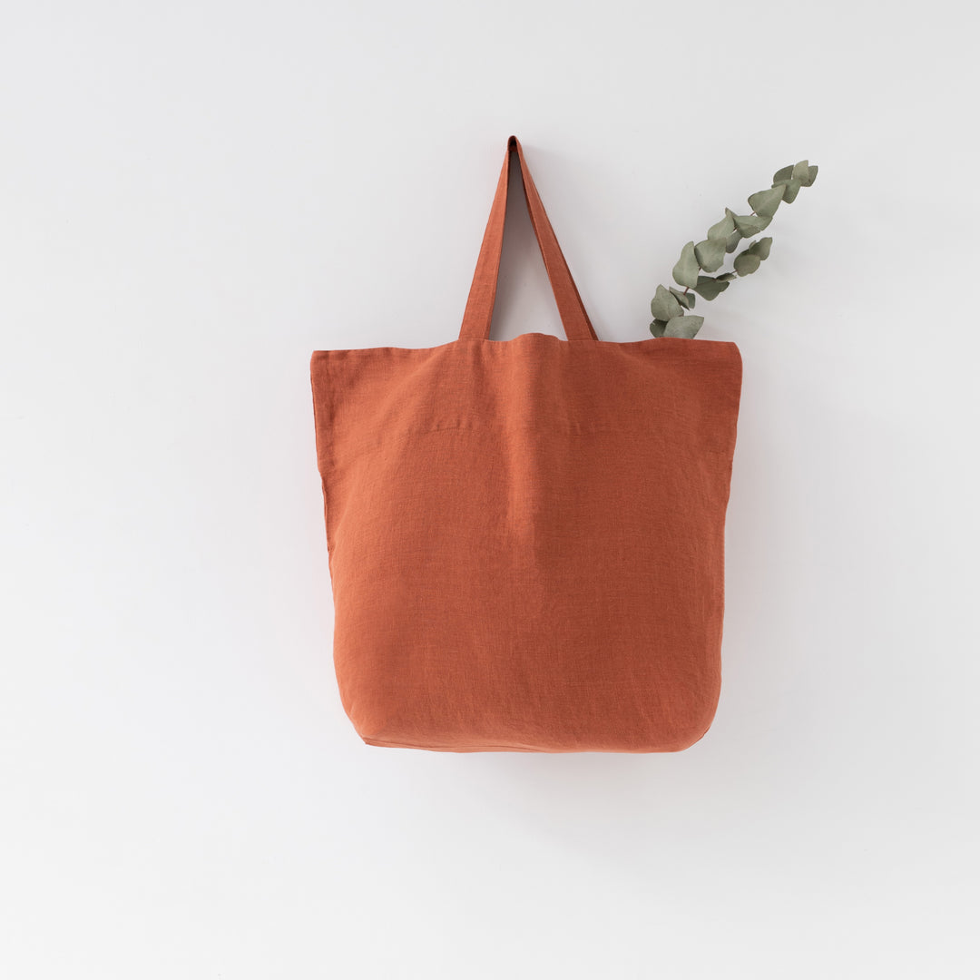 An orange tote bag.