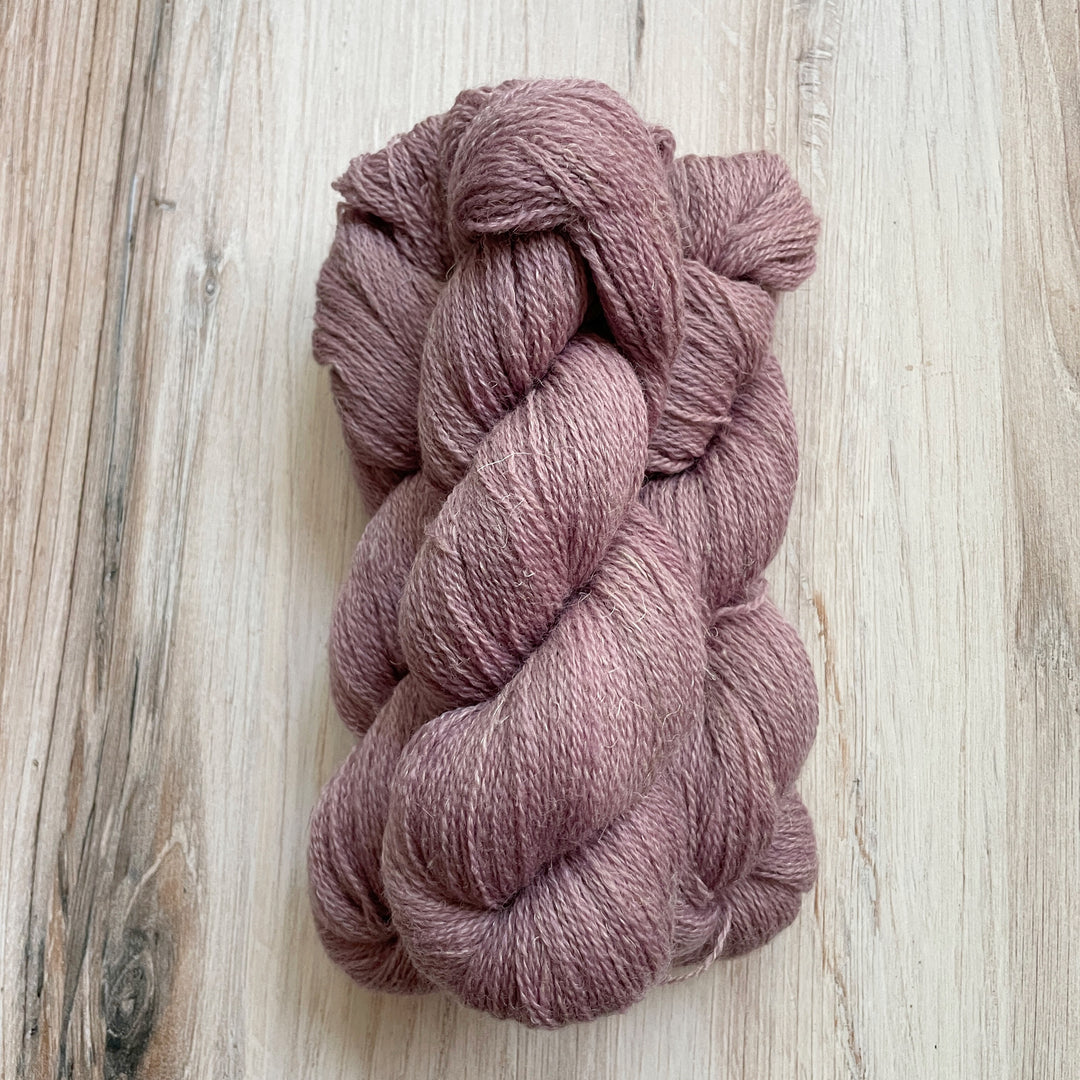 Light purple yarn.